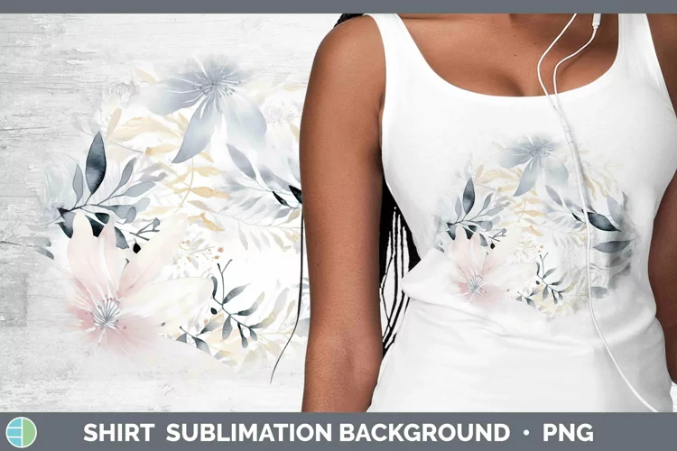 Watercolor Flowers Slate Shirt Sublimation Sublimation Backg