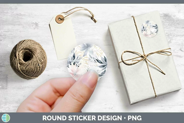 Watercolor Flowers Slate Stickers | Round Labels Designs