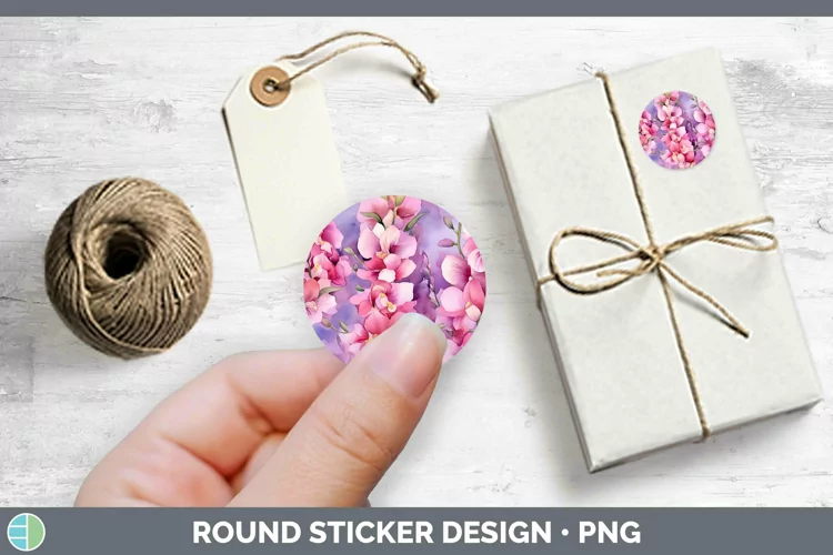 Watercolor Flowers Snapdragon Stickers | Round Labels Design