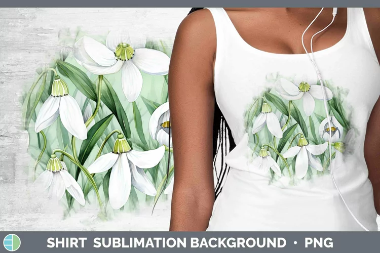 Watercolor Flowers Snowdrop Shirt Sublimation Sublimation Ba