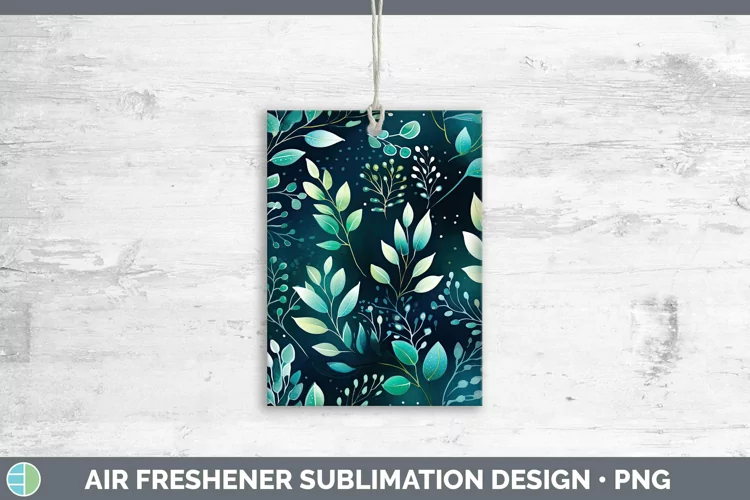Watercolor Flowers Teal Air Freshener Sublimation Car Freshe