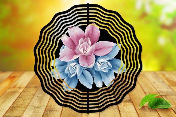Watercolor Flowers-10 Wind Spinner Sublimation - PNG Design