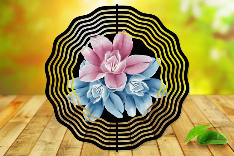 Watercolor Flowers-10" Wind Spinner Sublimation - PNG Design