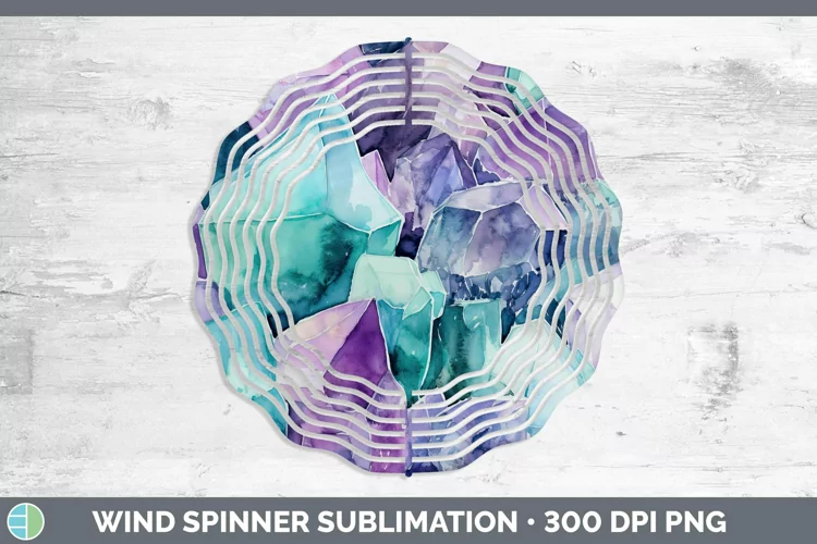 Watercolor Fluorite Wind Spinner Sublimation Spinner Designs