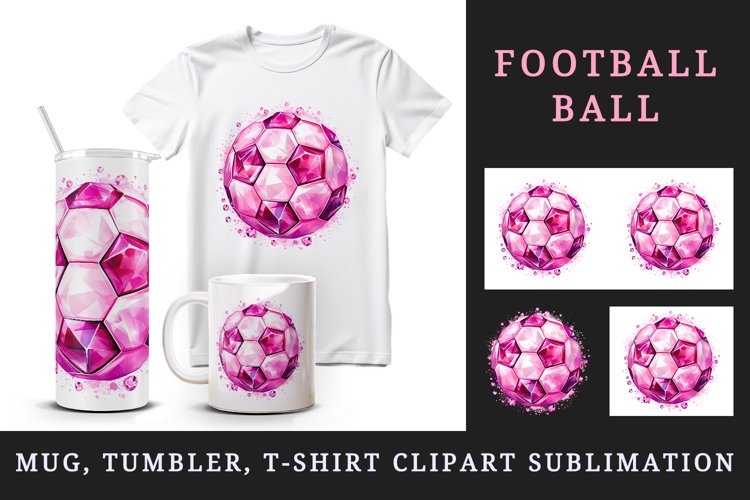Football ball tumbler, mug wrap, clipart sublimation design