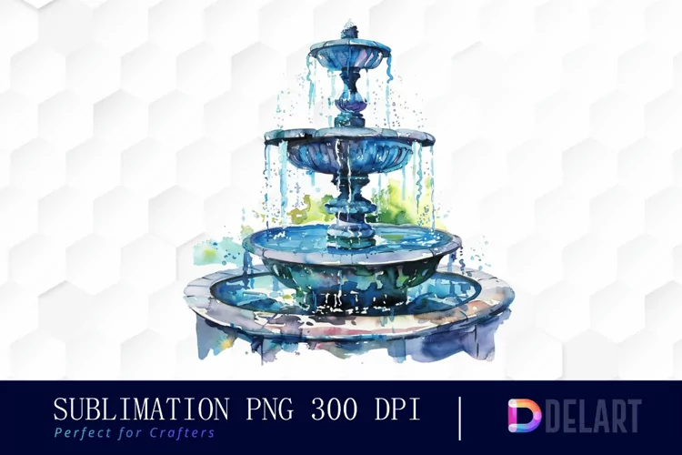 Fountain Watercolor Clipart