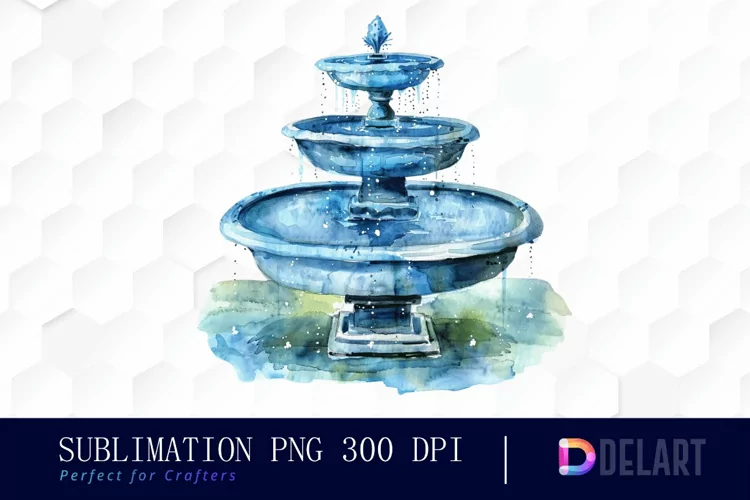 Fountain Watercolor Clipart