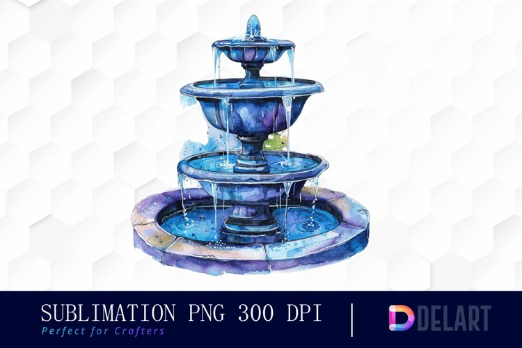 Fountain Watercolor Clipart