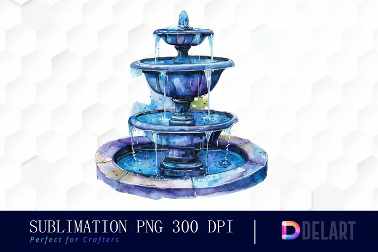 Fountain Watercolor Clipart