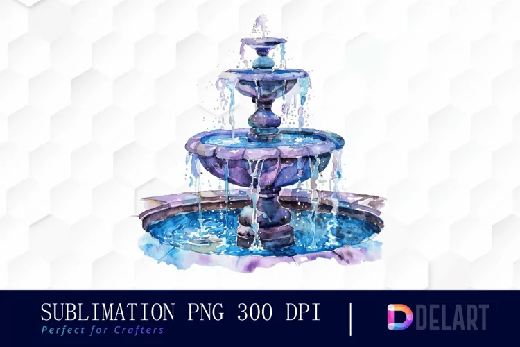 Fountain Watercolor Clipart