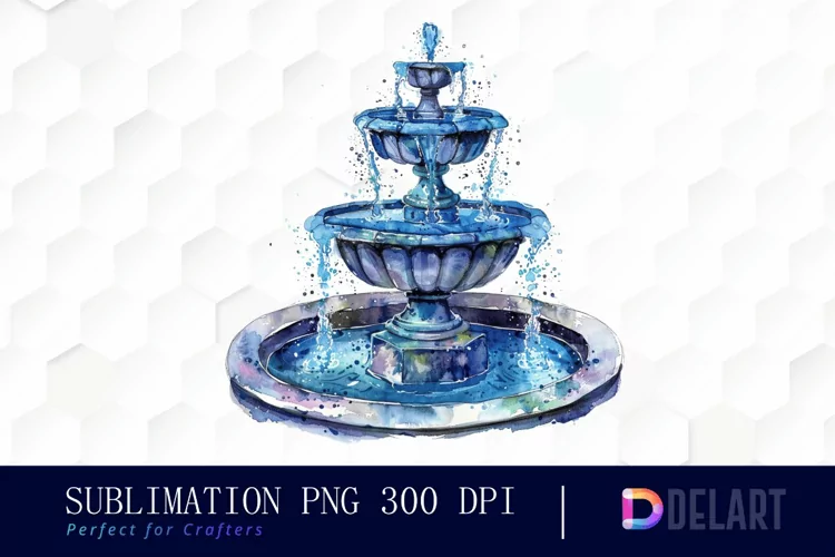 Fountain Watercolor Clipart