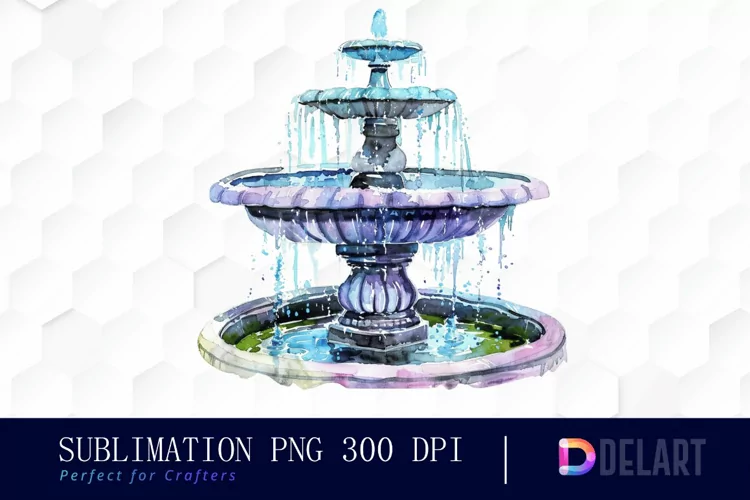 Fountain Watercolor Clipart