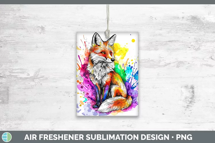 Watercolor Fox Air Freshener Sublimation Car Freshener Desig