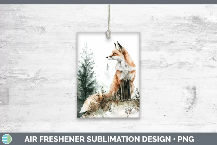 Watercolor Fox Air Freshener Sublimation Car Freshener Desig