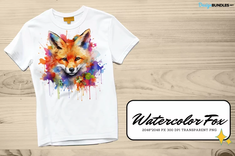 Watercolor Fox design