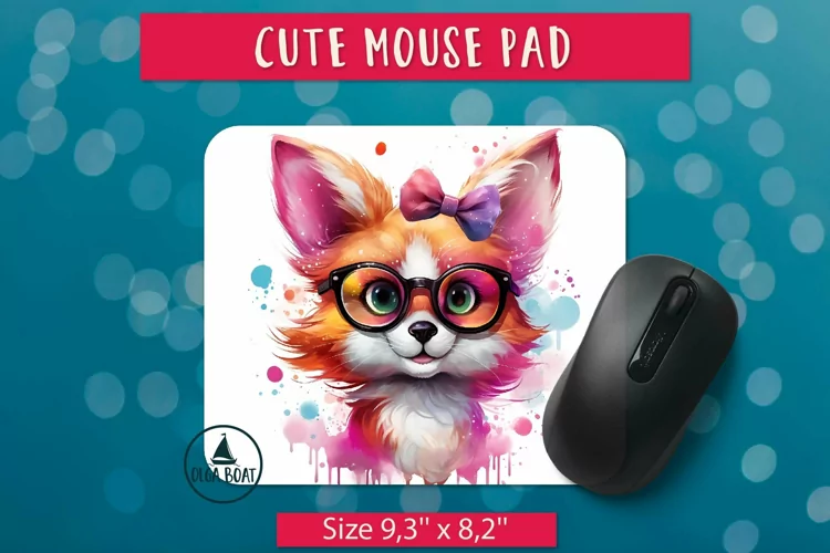 Watercolor fox mouse pad | Cute animals illustrations design