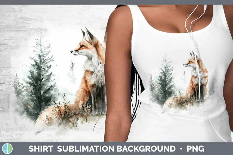 Watercolor Fox Shirt Sublimation Sublimation Background Desi