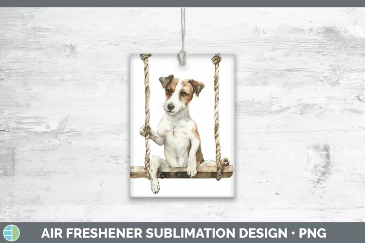 Watercolor Fox Terrier Dog Air Freshener Sublimation Car Fre