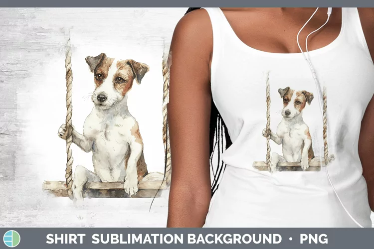 Watercolor Fox Terrier Dog Shirt Sublimation Sublimation Bac