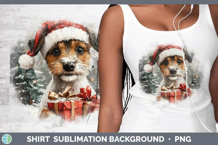 Watercolor Fox Terrier Dog Shirt Sublimation Sublimation Bac