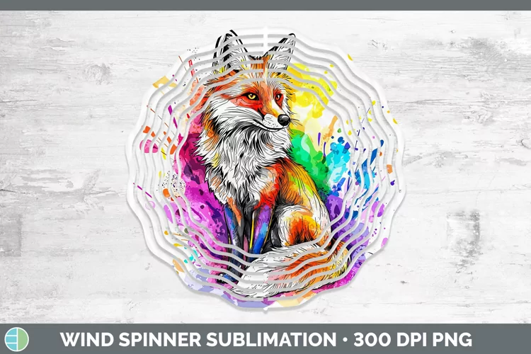 Watercolor Fox Wind Spinner Sublimation Spinner Designs