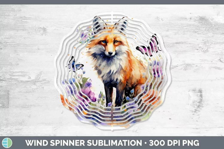 Watercolor Fox Wind Spinner Sublimation Spinner Designs