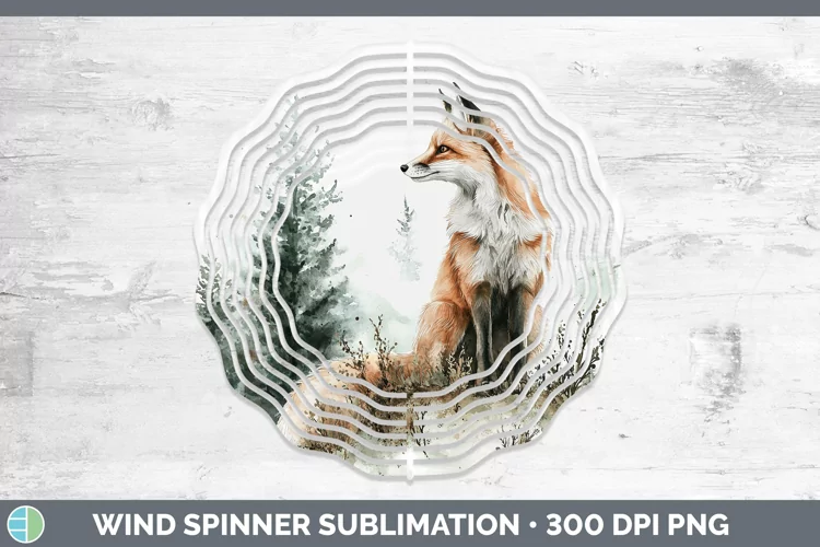 Watercolor Fox Wind Spinner Sublimation Spinner Designs