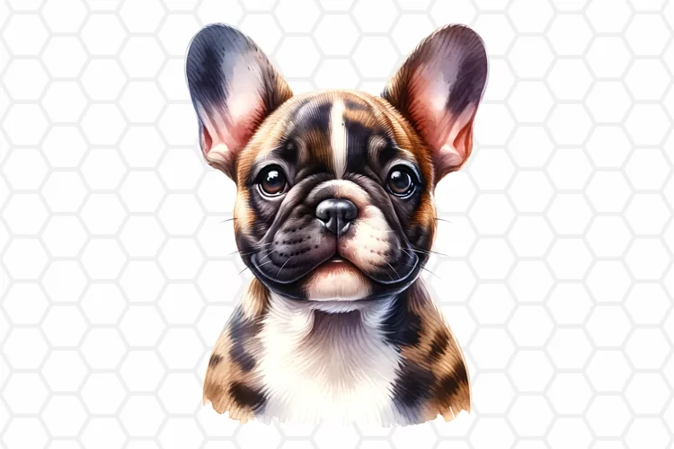 Watercolor French Bulldog Clipart, Frenchie Sublimation PNG