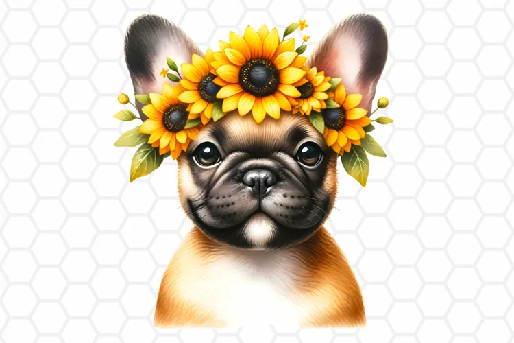 Watercolor French Bulldog Clipart, Sublimation PNG Design