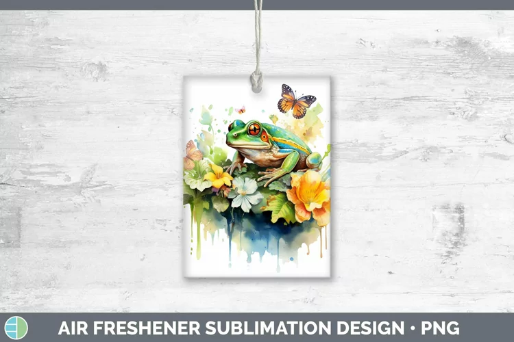 Watercolor Frog Air Freshener Sublimation Car Freshener Desi