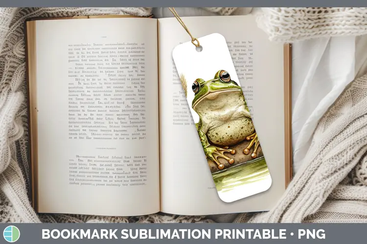 Watercolor Frog Bookmark Sublimation Printable Designs