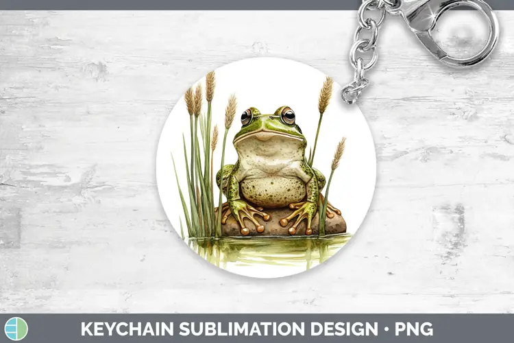 Watercolor Frog Keychain Sublimation Keyring Designs