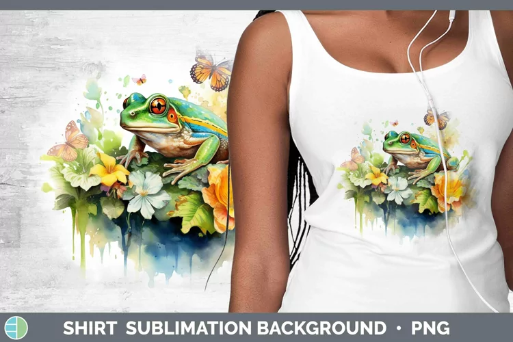 Watercolor Frog Shirt Sublimation Sublimation Background Des