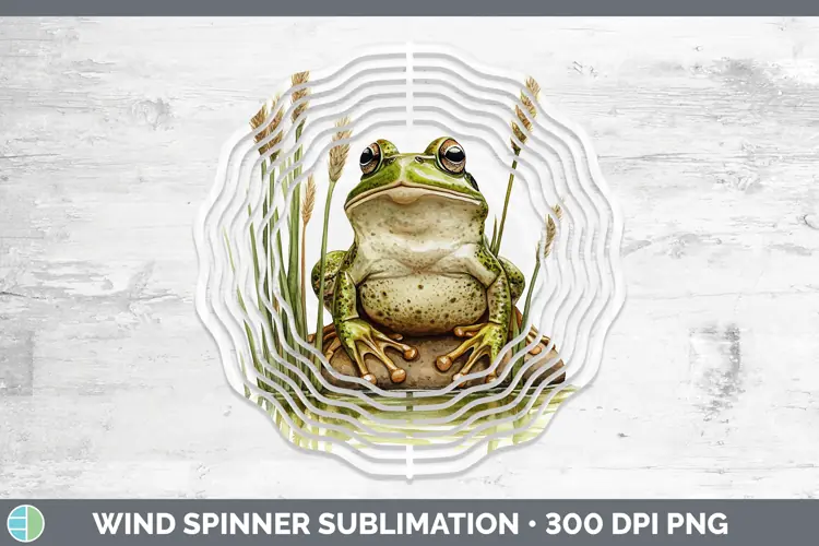 Watercolor Frog Wind Spinner Sublimation Spinner Designs