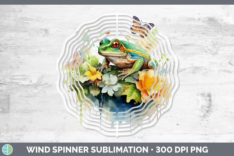 Watercolor Frog Wind Spinner Sublimation Spinner Designs