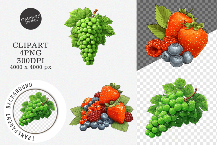 Watercolor Fruit Clipart, Watercolor Fruit PNG