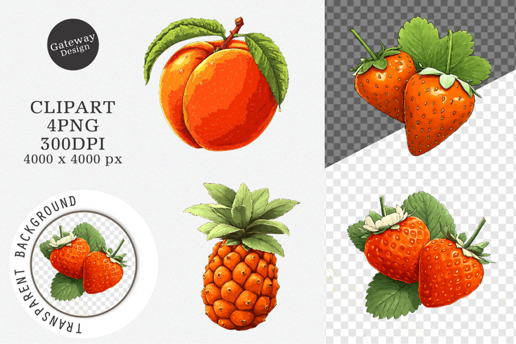 Watercolor Fruit Clipart, Watercolor Fruit PNG