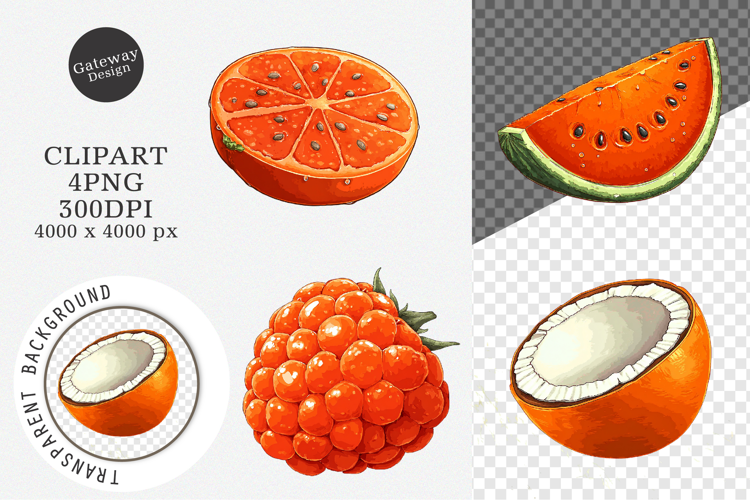 Watercolor Fruit Clipart, Watercolor Fruit PNG
