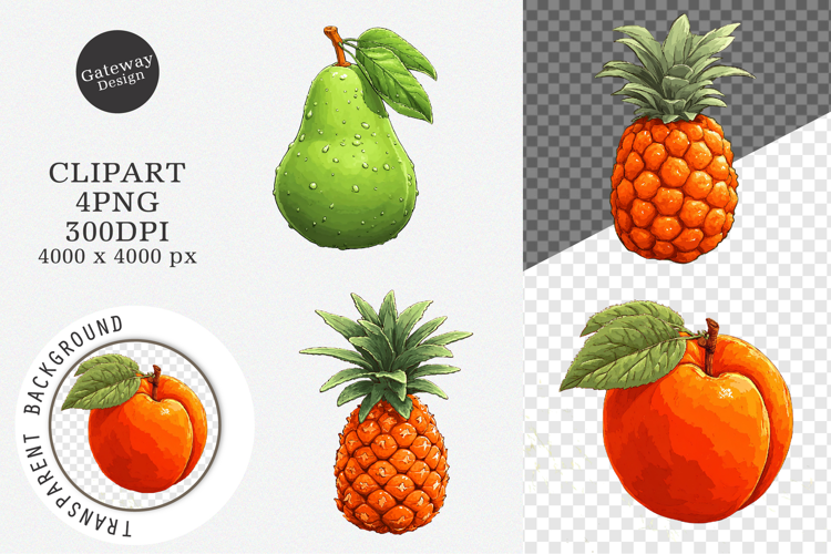 Watercolor Fruit Clipart, Watercolor Fruit PNG