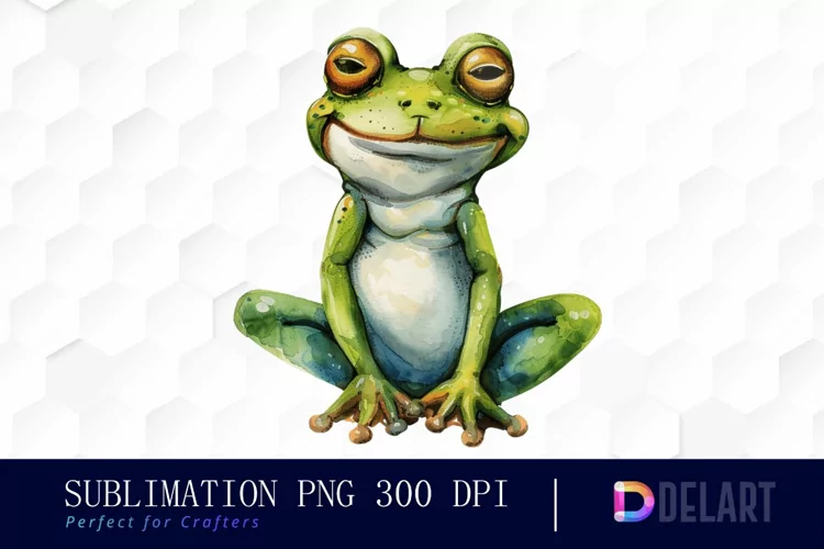 Funny and Cute Frog Sublimation PNG Clipart