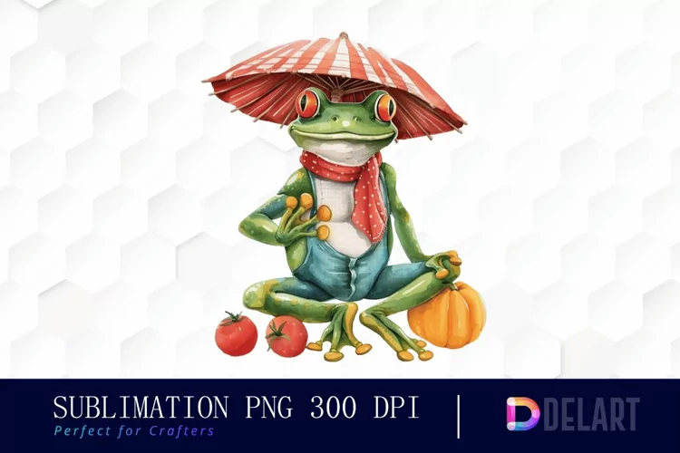 Funny and Cute Frog Illustration Clipart
