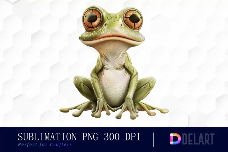Funny and Cute Frog Sublimation PNG Clipart