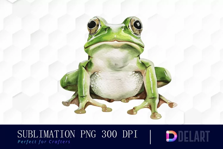 Funny and Cute Frog Sublimation PNG Clipart