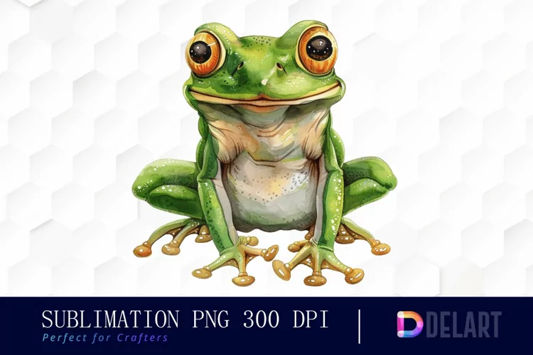 Funny and Cute Frog Illustration Clipart