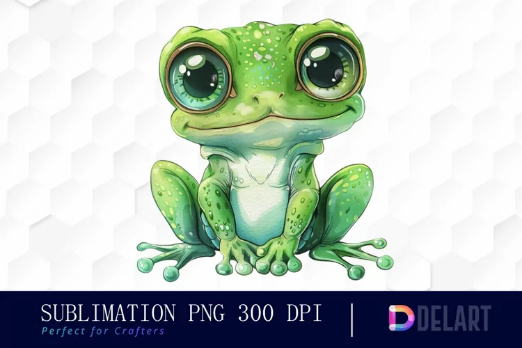 Funny and Cute Frog Illustration Clipart