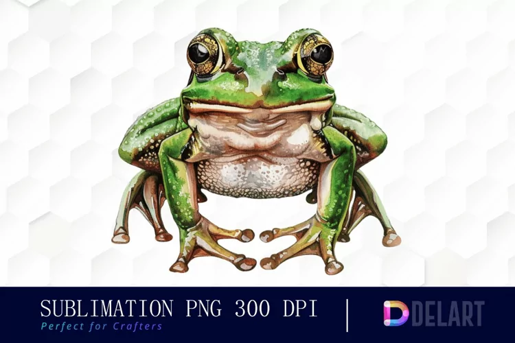 Funny and Cute Frog Illustration Clipart