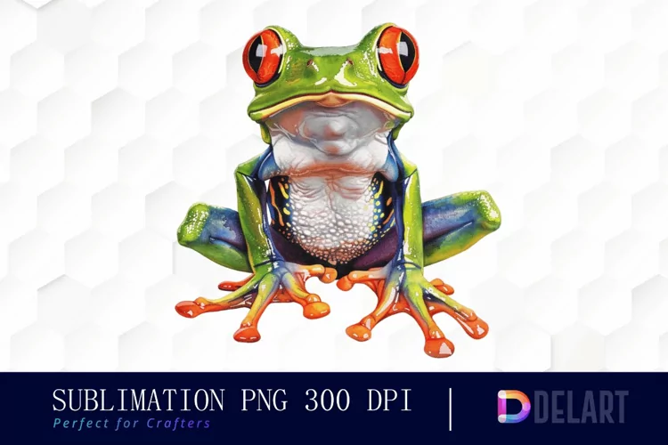 Funny and Cute Frog Watercolor Clipart