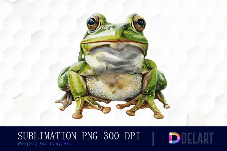 Funny and Cute Frog Illustration Clipart