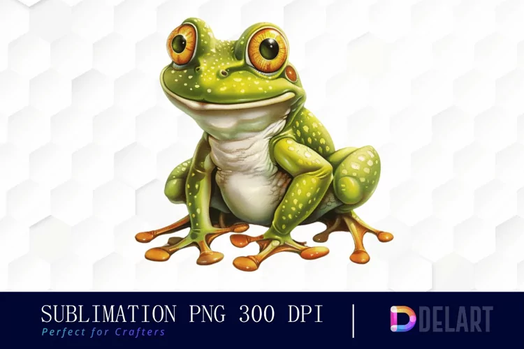 Funny and Cute Frog Illustration Clipart