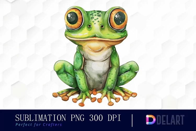 Funny and Cute Frog Illustration Clipart